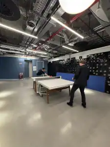 Shoptimised team members playing ping pong during a visit to Google’s Dublin office